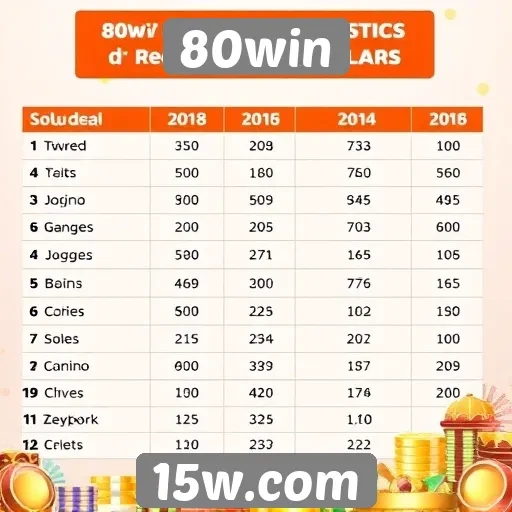 Estatísticas de jogos populares na plataforma 80win